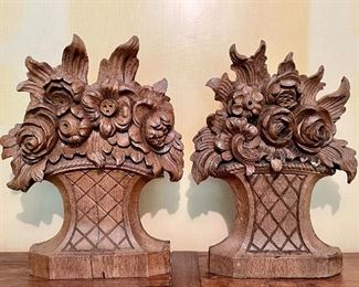 Item 185:  (2) Wood Carvings - 18" x 25":  $275/Pair