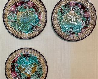 Item 194:  (6) French Majolica Dessert Plates c. 1880's - 9":  $125/Set
