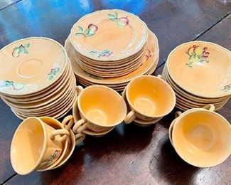 Item 308:  Set of Hand Painted Longchamp Dishes:  $185