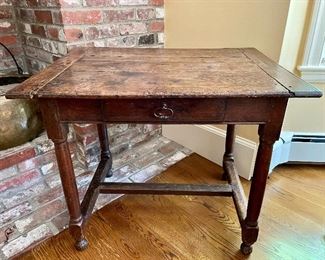 Item 212:  Antique Side Table with Drawer - 31"l x 19.5"w x 42.5"h: $245