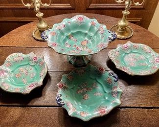 Item 225:  (4) Pieces of Ironstone Pottery:  $185/Set                                                               Largest - 13.25" x 6"