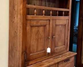 Item 350:  Antique Setback Cupboard - 44"l x 16"w x 79"h:  $645