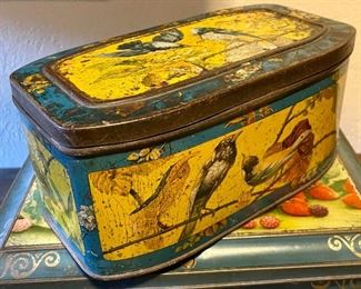 Item 352:  Antique Tin with Birds:  $32