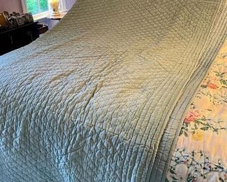 Item 361:  Full Velvety Smoke Blue Coverlet: $45 