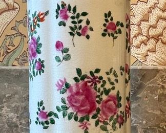 Item 383:  Hand Painted Vase with Roses:  $22