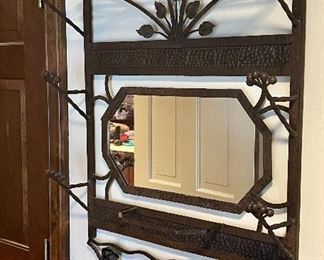 Item 384:  Hallway Hat Rack and Mirror - 25" x 44":  $85