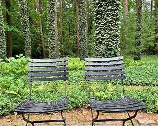 Item 391:  (2) Folding Black Chairs:  $34