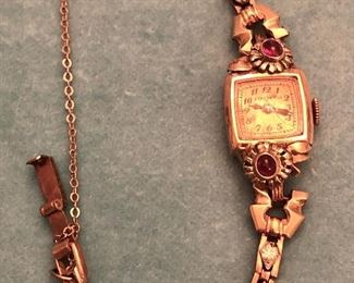 Item 252:  Antique Watch - Face is 14K and the Band is GF:  $130