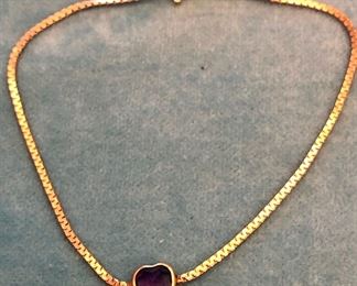 Item 261:  14K Bracelet with Heart Stone: $95