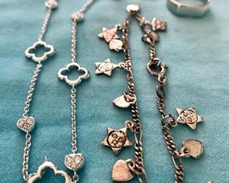 Item 283:  Lot of Sterling Silver - two necklaces and one ring:  $95