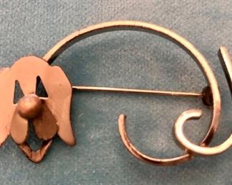 Item 295:  Sterling silver dog pin:  $22.00