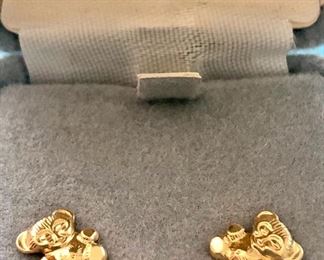 Item 282:  14K Teddy Bear Earrings:  $40