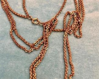 Item 235: Antique 10K Gold Slider on a Gold Filled Chain: $125