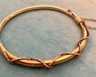 Item 287:  Heavy 14K Bangle with Rope Detail: $575