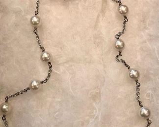 Item 230:  Sterling Silver and Majorca Pearl Necklace: $65