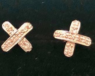 Item 272:  (2) 14K and Tiny Diamond Earrings: $225/each set