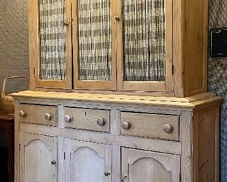Item 339:  Gorgeous Antique Pine Cupboard with Enormous Storage Potential! - 59"l x 19.5"w x 76.5"h: $495