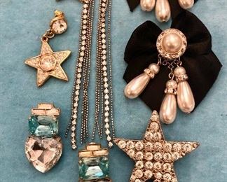 Item 443:  Bag 18: Lot of 4 pr. Fancy Earrings and Star Pin: $25