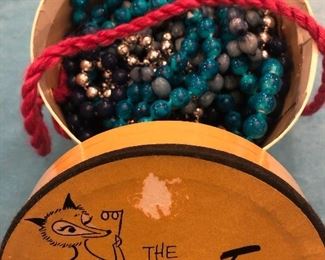 Item 441:  Vintage Snooty Fox Box with Beads: $10