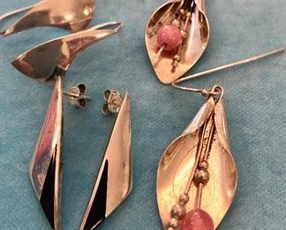 Item 418:  Bag 2: 3 pairs Sterling Earrings: $24