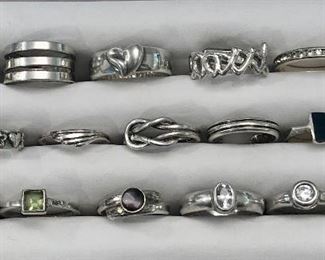Item 421:  Assorted Sterling Silver Rings - Your Choice: $25