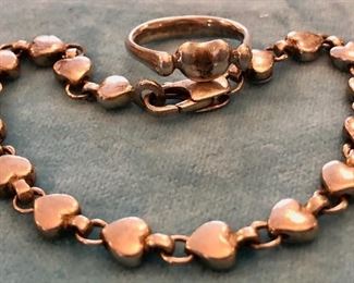 Item 427:  Elsa Peretti for Tiffany Sterling Silver Ring: $185                                                                                                                     Item 428:   Elsa Peretti for Tiffany Sterling Silver Bracelet: $185