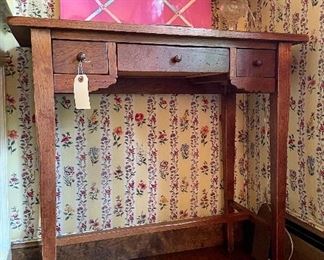 Item 468:  Vintage Three Drawer Vanity/Desk - 31.25"l x 16"w x 31.5"h: $145