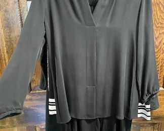 Item 477:  Theory Silk Shirt & Pants (size L - NWT):  $138  