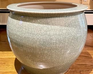 Item 504:  Large Celadon Green Crackle Planter - 14.5" x 12.5": $45