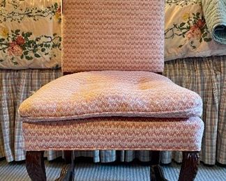 Item 512:  Upholstered Chair with Down Cushion - 10"l x 17"w x 38"h:  $75