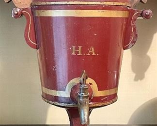Item 530:  Antique English Painted Samovar, ented July 22, 1862, Salem Massachusetts - 18.5": $145