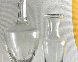 Item 560a: Baccarat Crystal Vase (left): $45                    Item 560b: Baccarat Crystal Bud Vase (right): $28