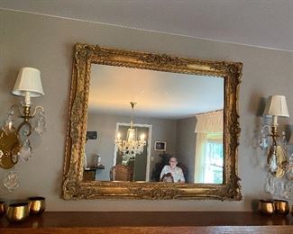 Gold gilded mirror, Jim not included 