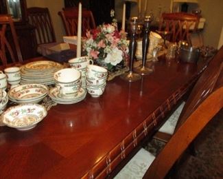 large dining table with 8 chairs