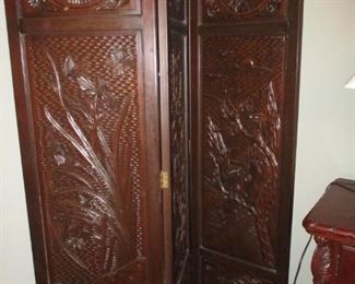 carved wooden screen
