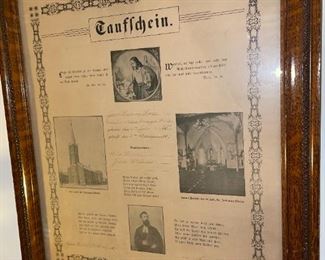 Vintage Baptismal Certificate Toledo, OH 1907!