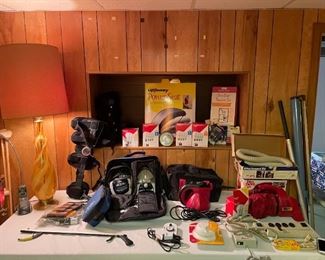 Dirt Devil Handheld Vacuum with Attachments, 
Steam Cleaner Steamer, ResMed Elite 8S CPAP, 
Up Easy Power Seat, Over-Door Traction Set, Vtg Leg Braces, Etc!
