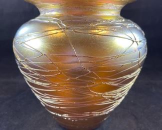 Durand Gold Threaded Vase