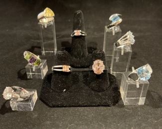 SS Gemstone Ring Set