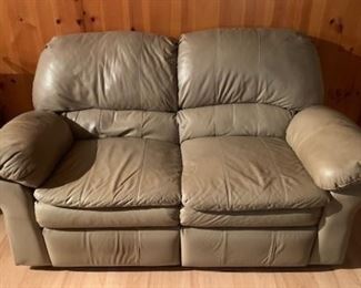 Faux leather dual recliner