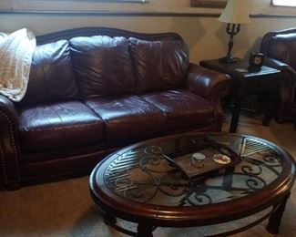 leather couch and chair