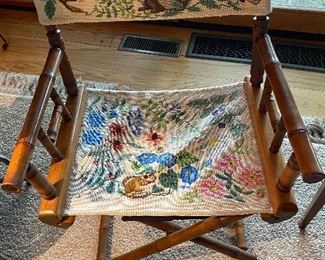 Vintage Needlepoint directors chair