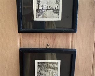 Signed etchings