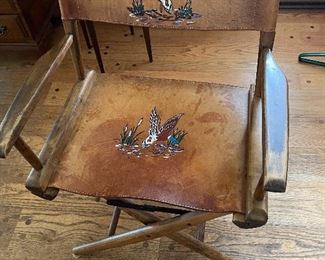 Vintage tooled leather chair