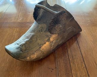 Antique stirrup brass shoe