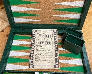 Beautiful backgammon set with Bakelite game pieces