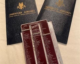 Vintage American Airlines ticket holders with a metal TransLater