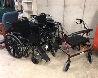 Mint condition mobility assistance chairs and walkers.
