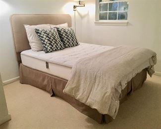 Queen Custom Headboard
Queen Mattress by Beautyrest 
Duvet  by Serena and Lily 