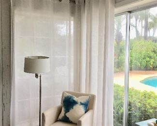 Rods - Window Coverings - Floor Lamp- Side Chair 